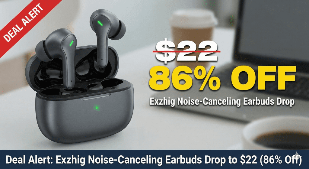 Exzhig wireless earbuds charging case with LED battery display.